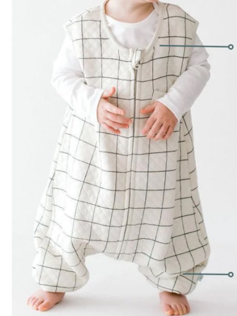 Tealbee DreamSuit Sleep Sack Walker 12M-2T Checkered Cotton 0.8 TOG